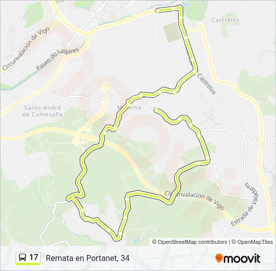 17 Bus Line Map