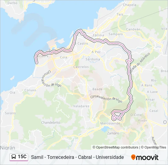 15C Bus Line Map