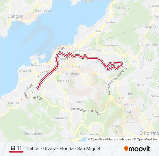 11 Bus Line Map