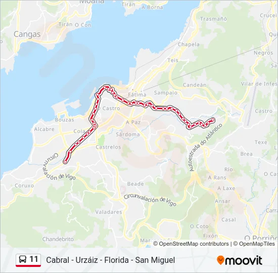 11 Bus Line Map