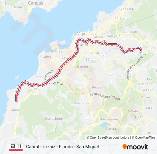 11 Bus Line Map