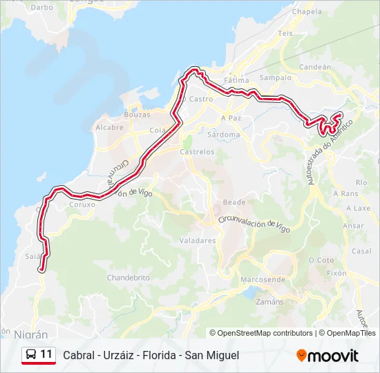 11 Bus Line Map