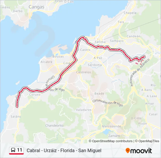 11 Bus Line Map