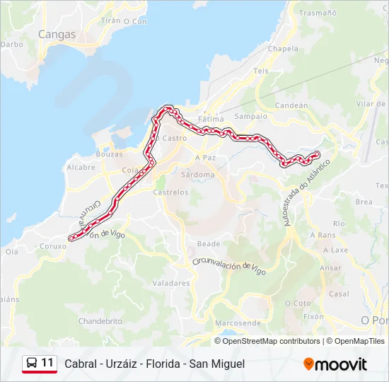 11 Bus Line Map