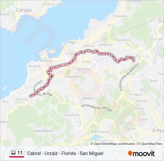 11 Bus Line Map
