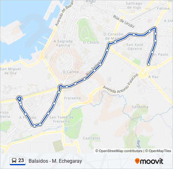 Mapa de 23 de autobús