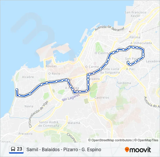 23 Bus Line Map