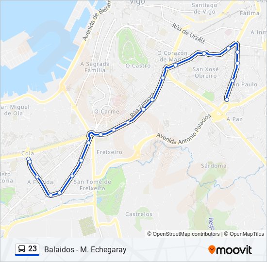 23 bus Mapa de línia