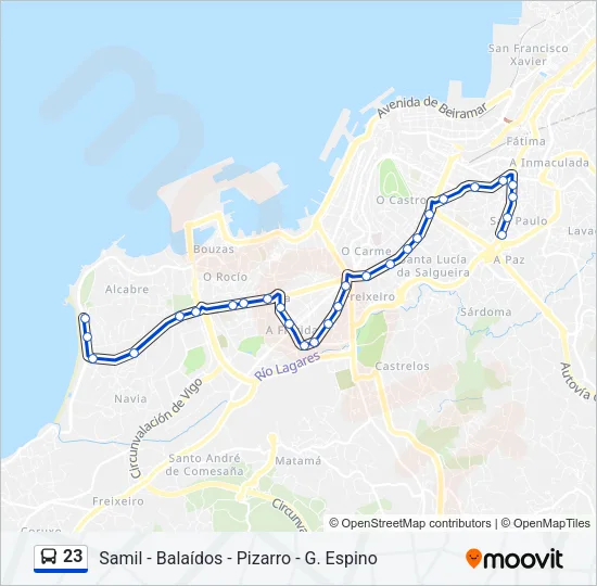 23 Bus Line Map