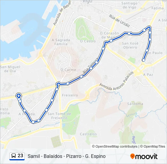23 Bus Line Map