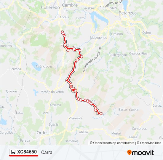 XG84650 bus Mapa de línia