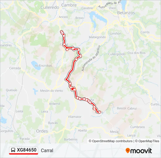 XG84650 bus Mapa de línia