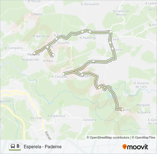 B Bus Line Map