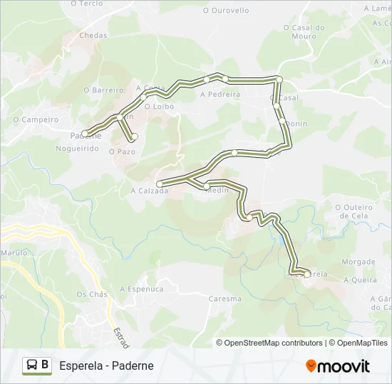 B Bus Line Map