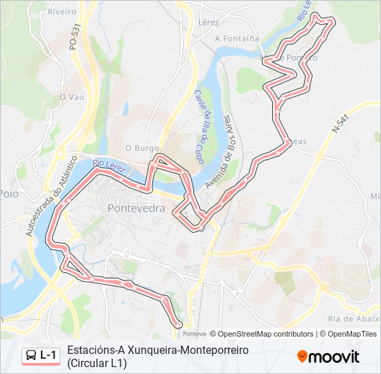 Mapa de L-1 de autobús