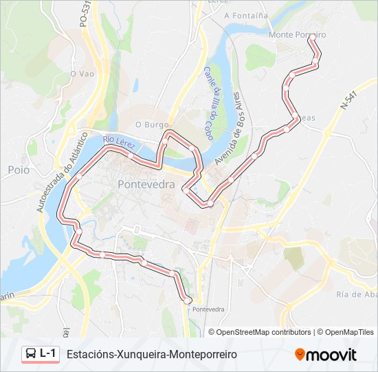 L-1 bus Mapa de línia