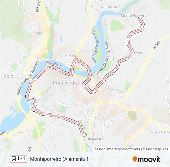L-1 Bus Line Map