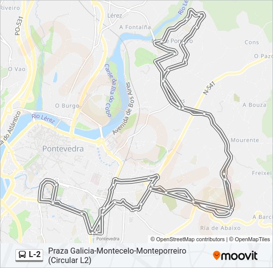 Mapa de L-2 de autobús