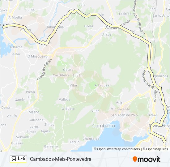 Mapa de L-6 de autobús