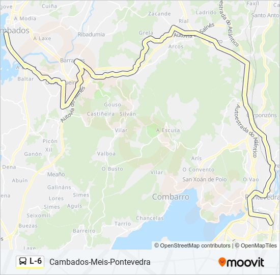 Mapa de L-6 de autobús