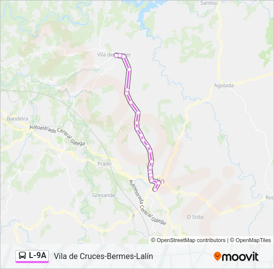 L-9A Bus Line Map