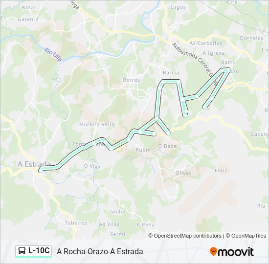 Mapa de L-10C de autobús