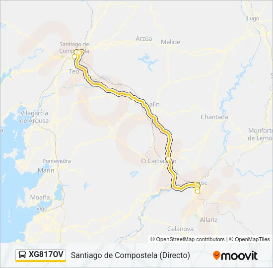 XG817OV Bus Line Map