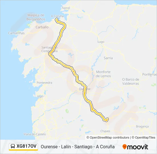 XG817OV Bus Line Map