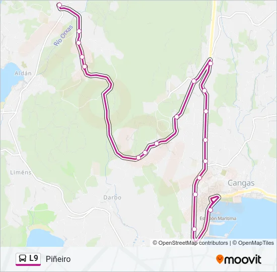 L9 Bus Line Map