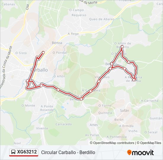 Mapa de XG63212 de autobús