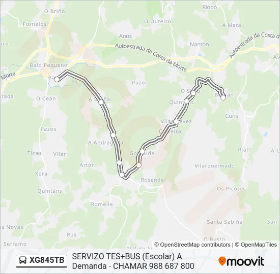 XG845TB Bus Line Map