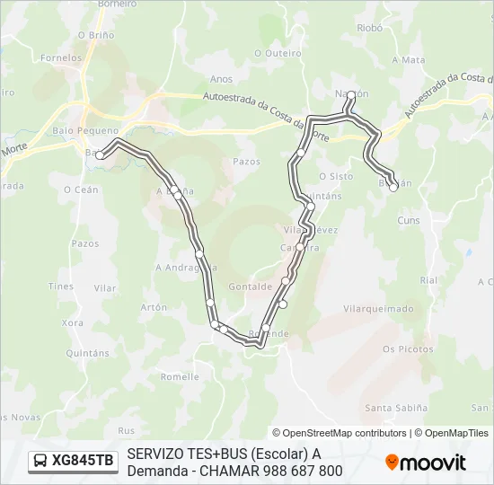 XG845TB Bus Line Map