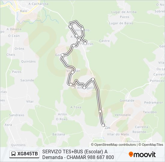 XG845TB bus Line Map