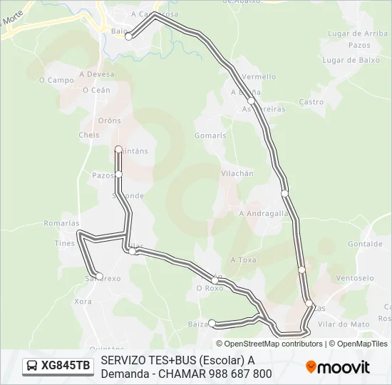 XG845TB Bus Line Map