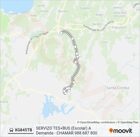 XG845TB Bus Line Map
