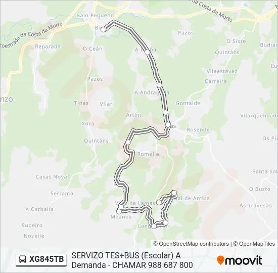XG845TB Bus Line Map