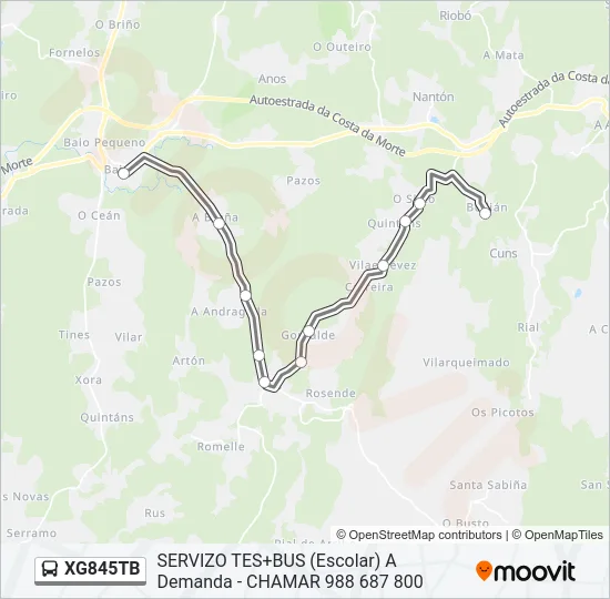XG845TB Bus Line Map