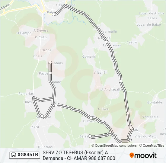 XG845TB Bus Line Map