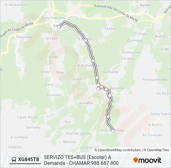 XG845TB Bus Line Map