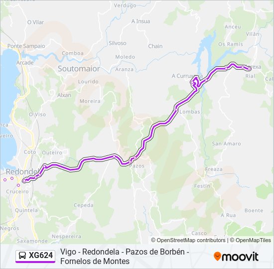 XG624 bus Line Map