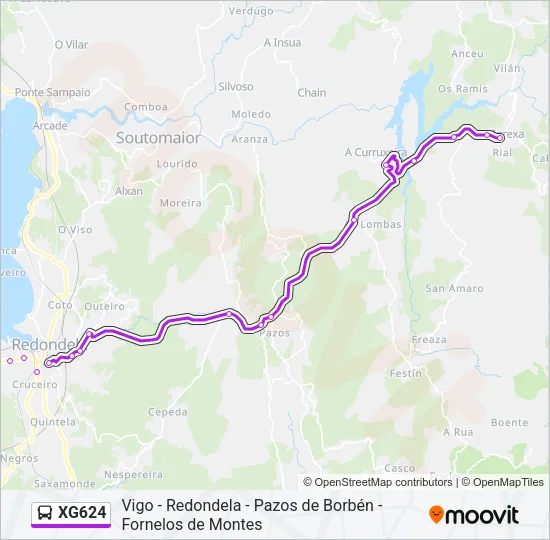 XG624 Bus Line Map