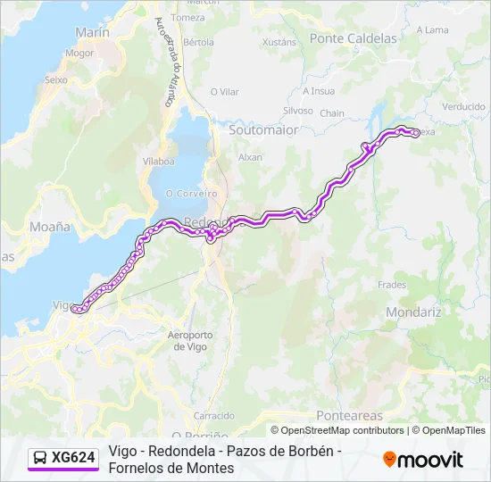 XG624 Bus Line Map