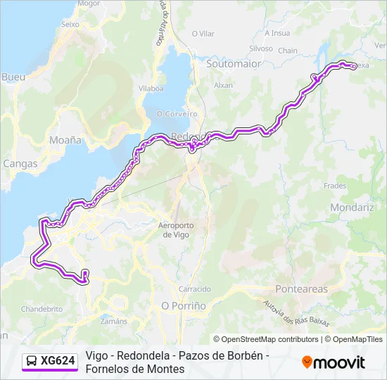 XG624 Bus Line Map
