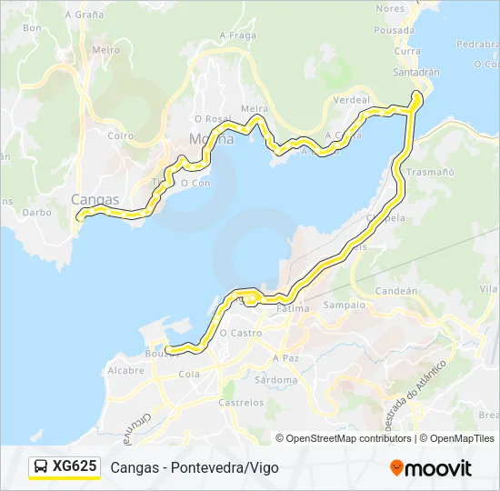 XG625 Bus Line Map