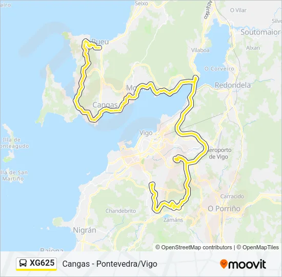 XG625 Bus Line Map