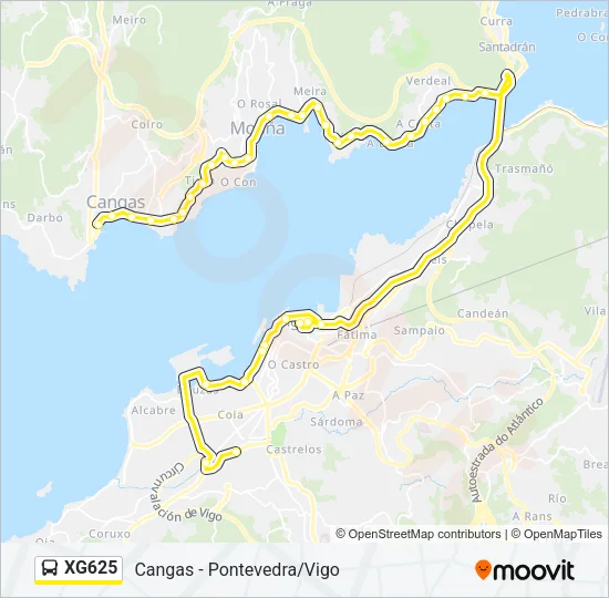 XG625 Bus Line Map