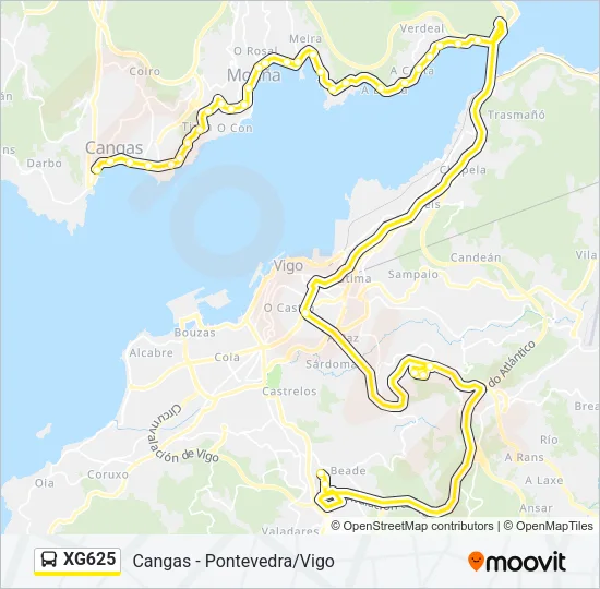 XG625 Bus Line Map