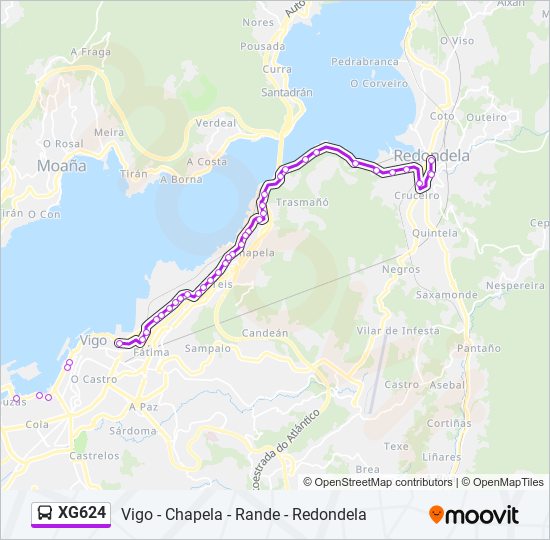 XG624 bus Line Map