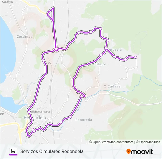 CIRCULARES (XG624) Bus Line Map