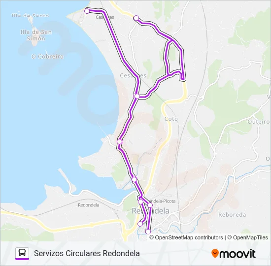 CIRCULARES (XG624) Bus Line Map